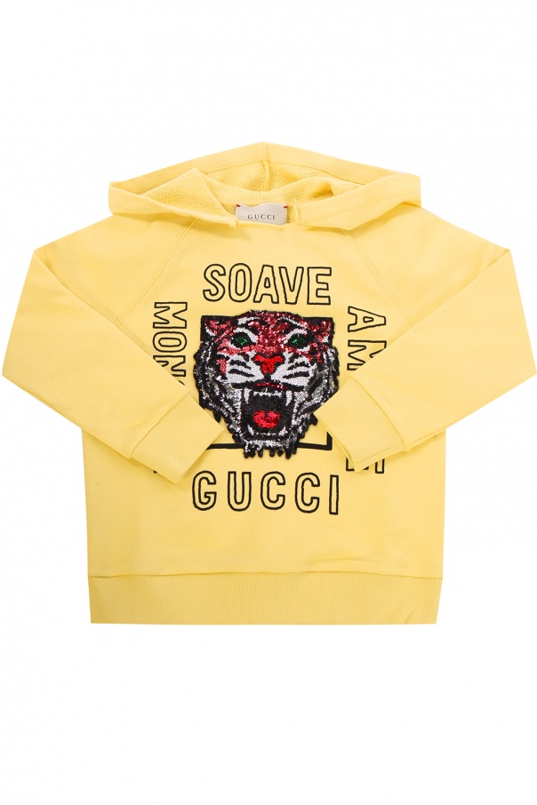 Yellow Appliquéd sweatshirt Gucci Kids - Vitkac Canada